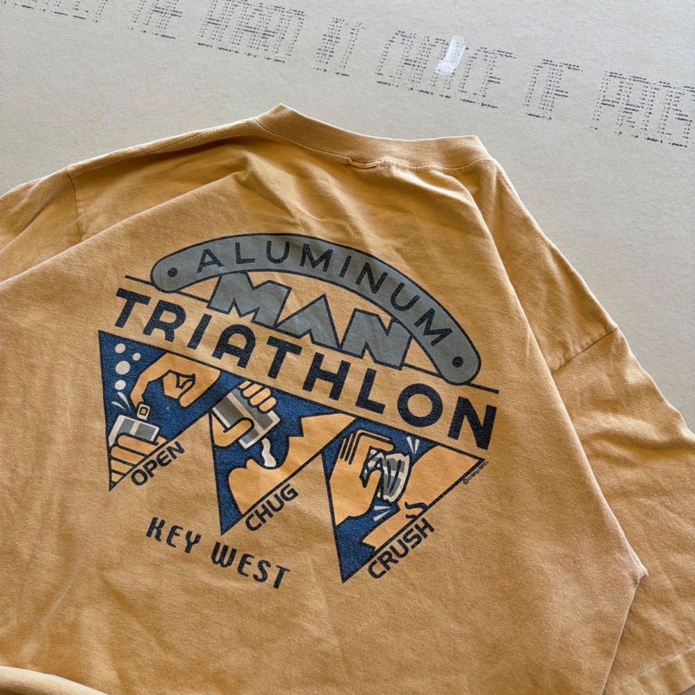 Vintage 90s Crazy Shirts Aluminum Man Triathlon T-shirt
